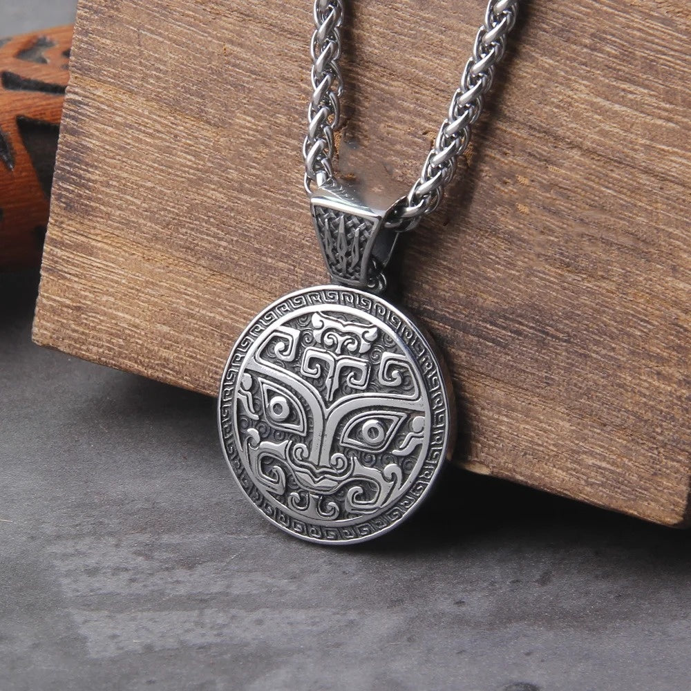 Classic Exquisite Auspicious Dragon Signet Pendant Necklace for Men Charm Fashion viking Amulet Jewelry with box