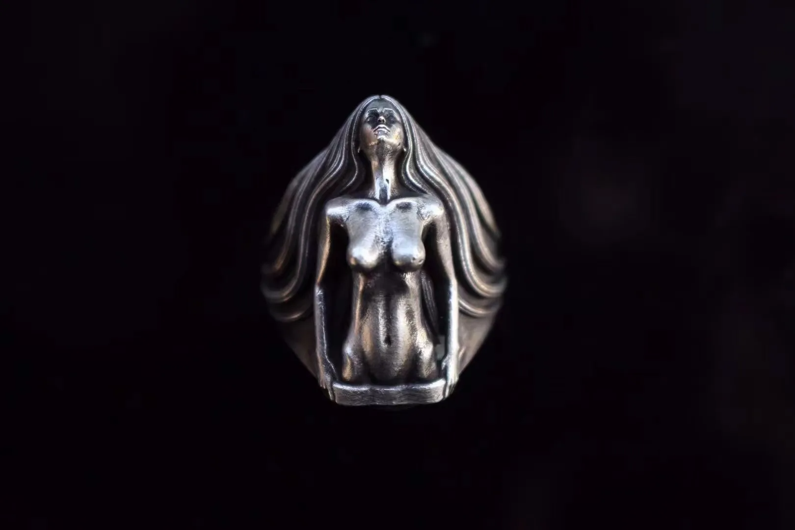 Art Esthetics Nudity Women Ring 925 Solid Silver Male Trend Rev Lady Beauty