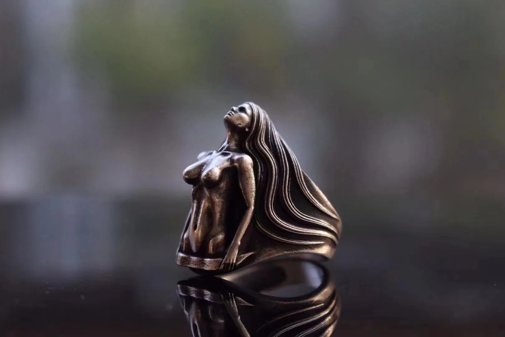 Art Esthetics Nudity Women Ring 925 Solid Silver Male Trend Rev Lady Beauty