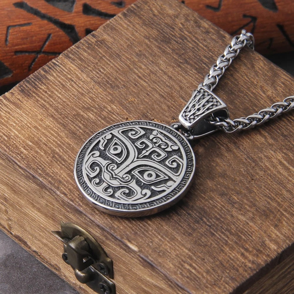 Classic Exquisite Auspicious Dragon Signet Pendant Necklace for Men Charm Fashion viking Amulet Jewelry with box
