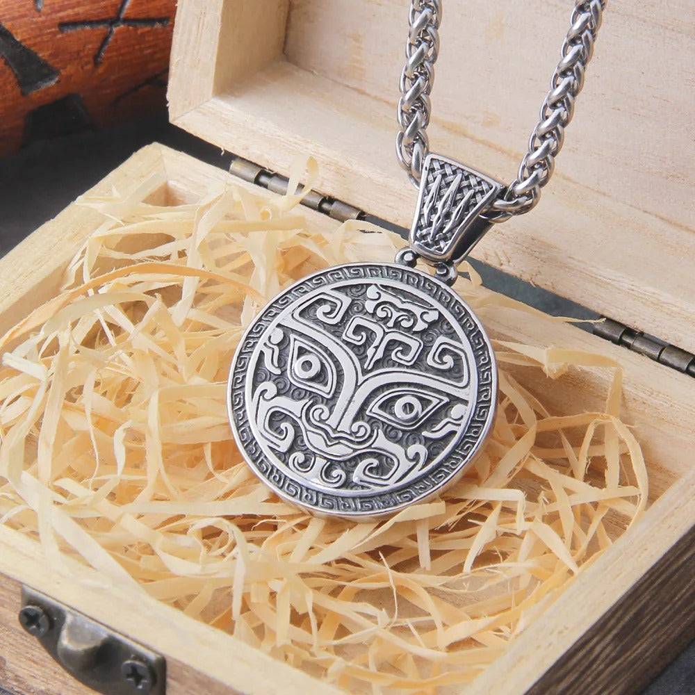 Classic Exquisite Auspicious Dragon Signet Pendant Necklace for Men Charm Fashion viking Amulet Jewelry with box