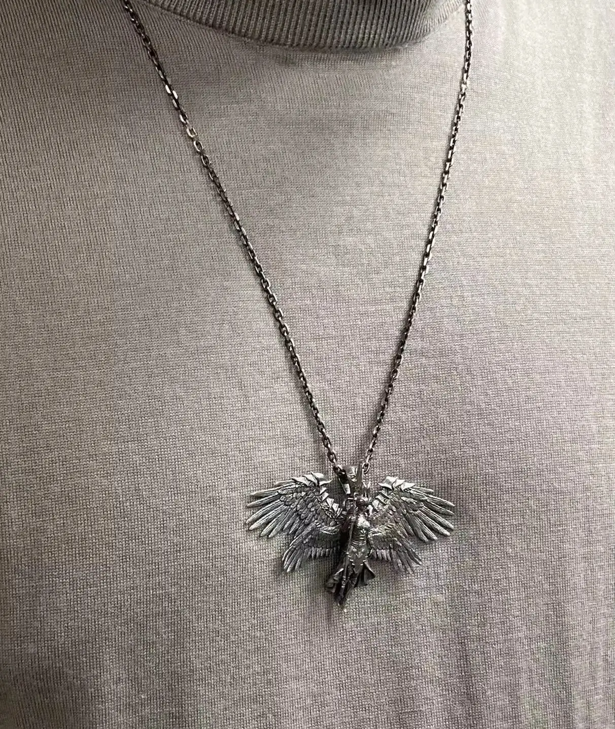 925 Sterling Silver Pendant Do Old Version Archangel Pendant Guardian Personality Original Design