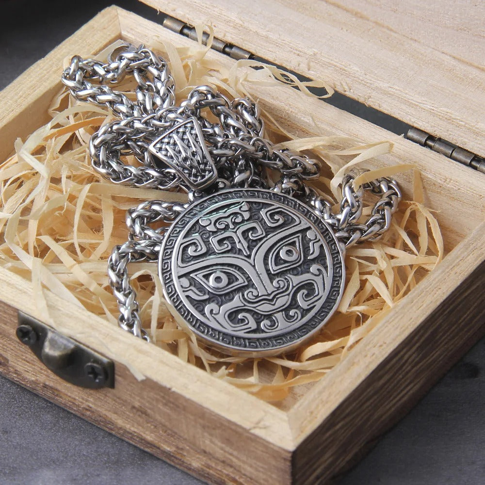 Classic Exquisite Auspicious Dragon Signet Pendant Necklace for Men Charm Fashion viking Amulet Jewelry with box