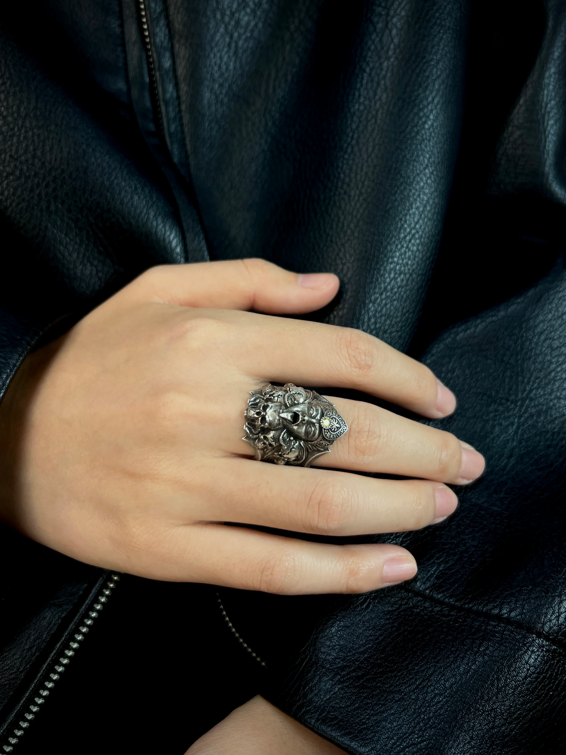 Fashionable and personalized S925 silver ring Ares men's ring