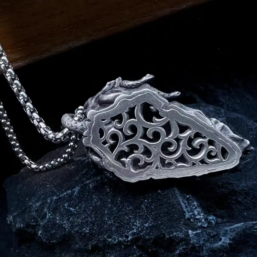 Handcrafted Sterling Silver Medusa s925 Silver Necklace Ancient Greek Myth Snake Woman Pendant Featured Pendant