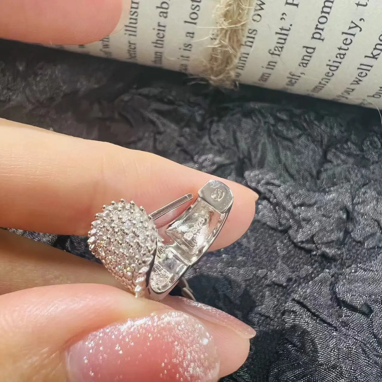Hot sale full diamond stud earrings S925 silver plated earrings hip hop tide brand