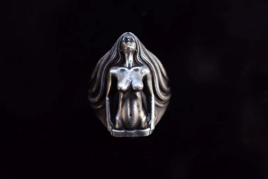Art Esthetics Nudity Women Ring 925 Solid Silver Male Trend Rev Lady Beauty