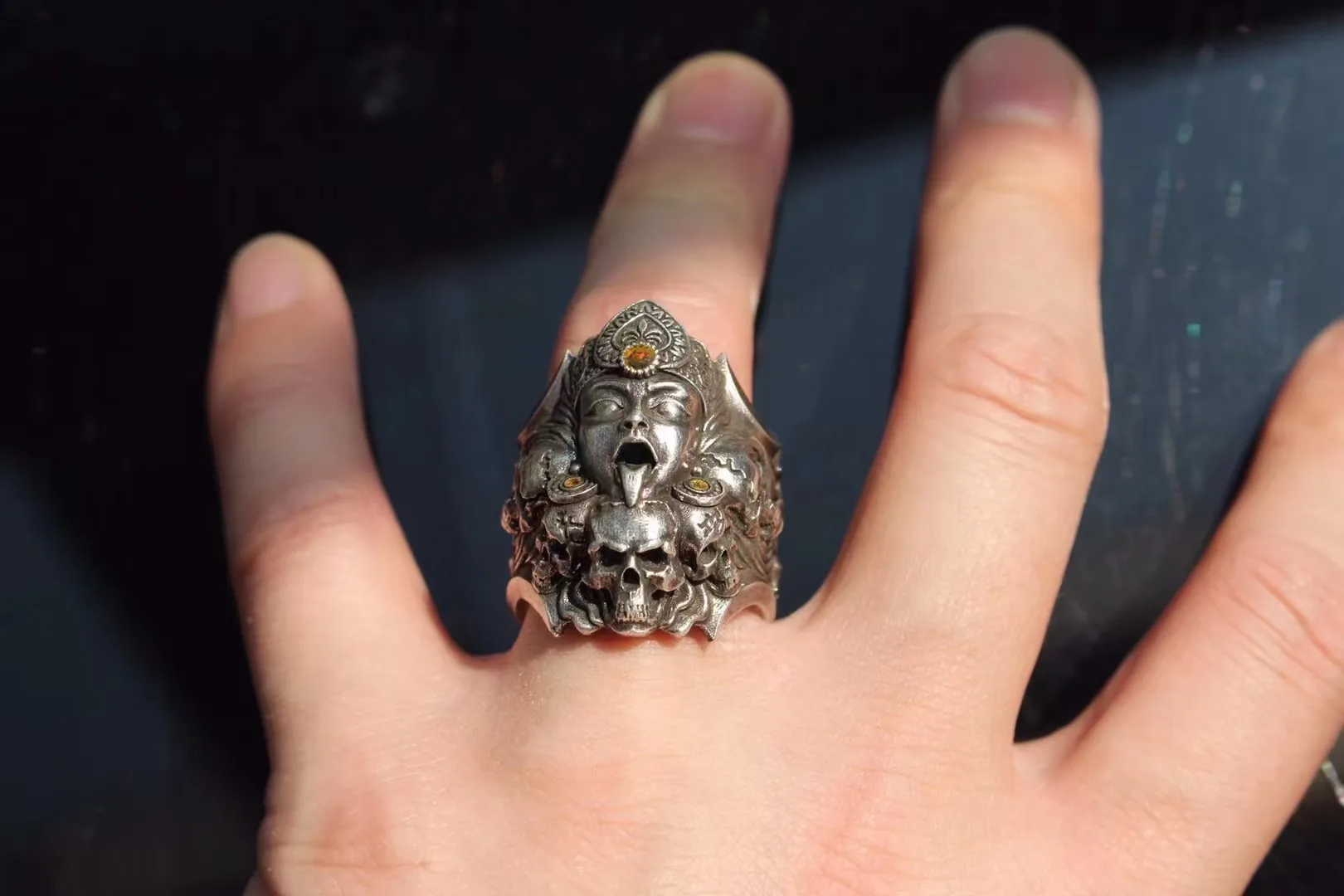 Fashionable and personalized S925 silver ring Ares men's ring