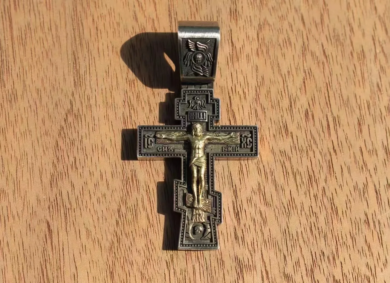 Hot sale  S925 Pure Silver  Square Fine  Cross Pender for Men and Women Couple