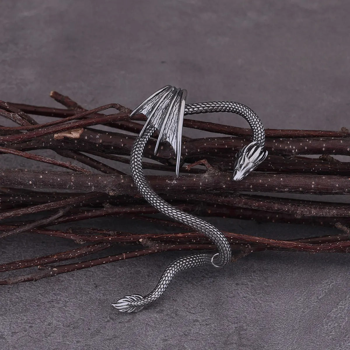 Creative Design Dragon Clip Earring Women Fashion Stainless Steel Animal Wing Non-piercing Ear Cuff Wedding Party Jewelry Gift