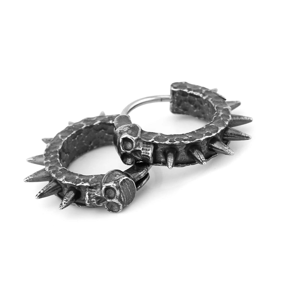 Fashion Black Skull Simple Earrings For Men Stainless Steel Hip Hop Rock Biker Earrings Punk Vintage Skeleton Jewelry As Gift
