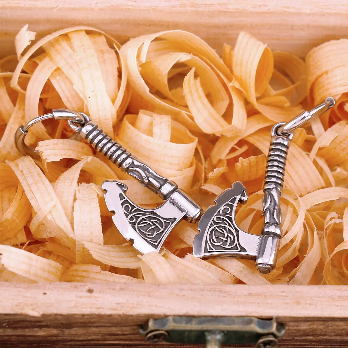 Hip Hop Punk Viking Axe Drop Earrings Fashion Celtic Knot Rune Amulet Earrings Rock Biker Boys Stainless Steel Accessories