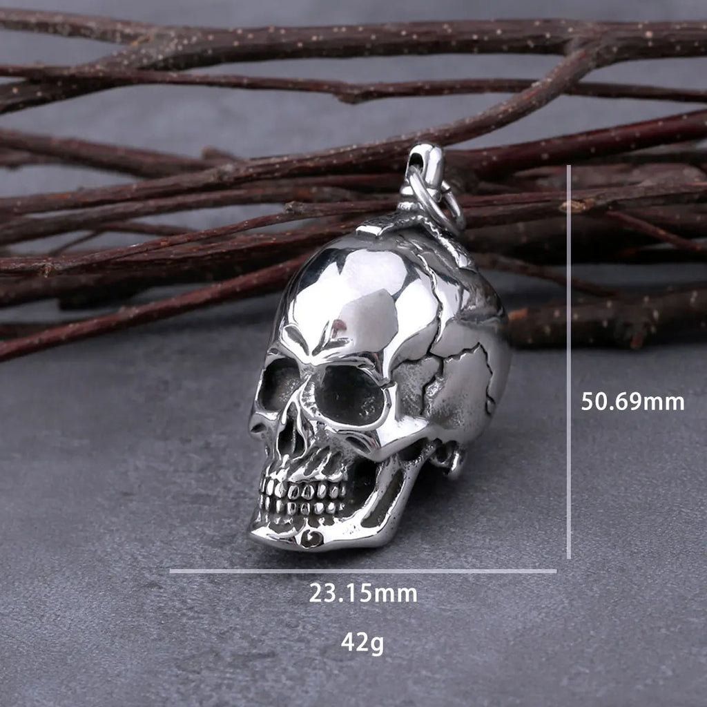 316L Stainless Steel Large Skull Necklace Men's Vintage Gothic Punk Skull Head Pendant Necklace Party Biker Fashion Male Jewelry